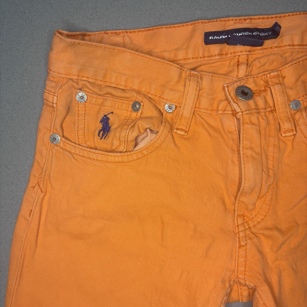 Ralph Lauren Sport Orange Jeans Womens 25 Bright Stretch Skinny Color Denim